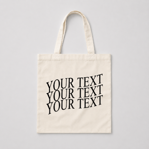 Warp text tote bag