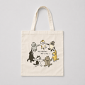 Warp text tote bag