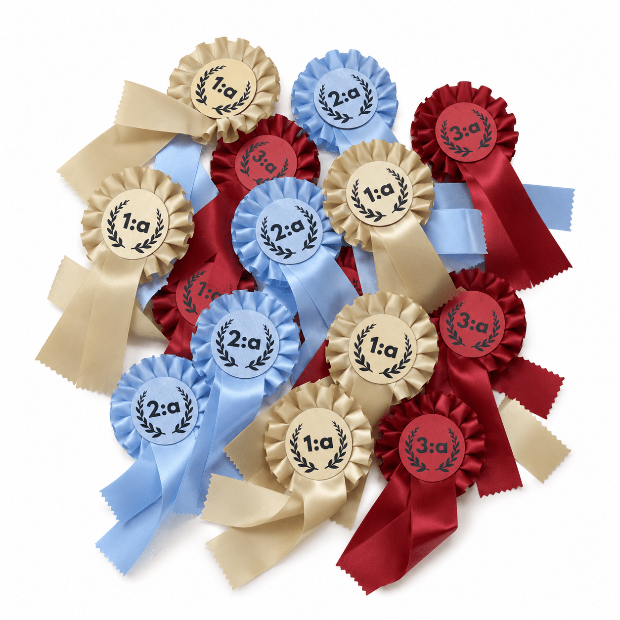 Placeringrosetter 1:a–3:e pris – 12-pack - Imperiq